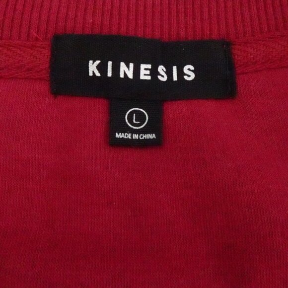 Kinesis Fuzzy Sweatshirt Top Women's Size L Red Burgundy Side Zippers Soft - Picture 5 of 8
